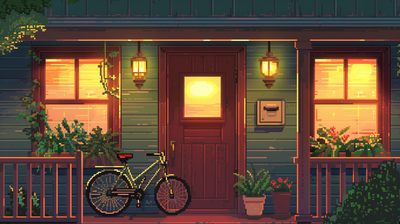 Cozy front porch with open door and bicycle, representing spontaneous neighborhood connections